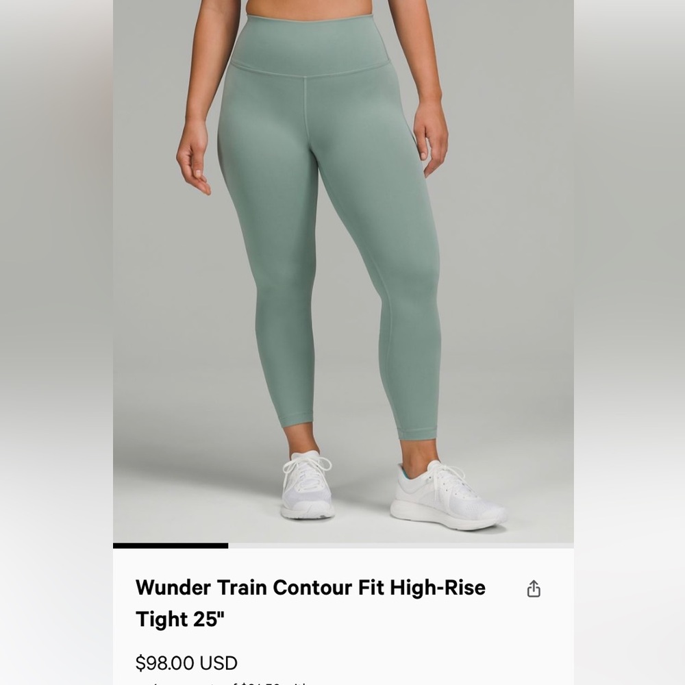 Lululemon Wunder Train Contour Fit Leggings in Misty Glade NWT